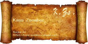 Kass Zsombor névjegykártya